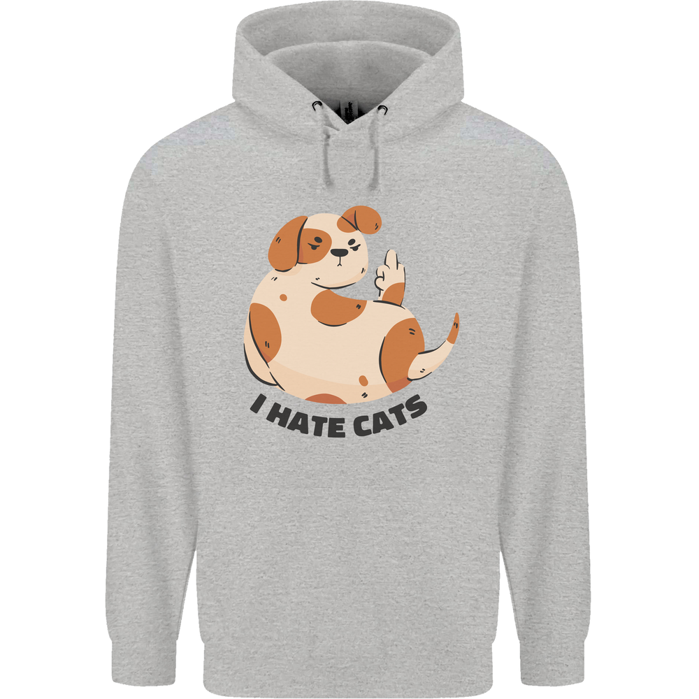 Dog I Hate Cats Funny Mens 80% Cotton Hoodie