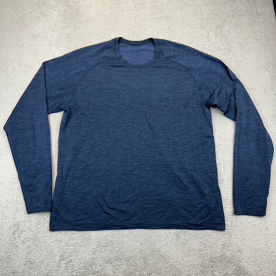Lululemon Metal Vent Tech Long Sleeve Running Shirt Men 2XL Heather Blue