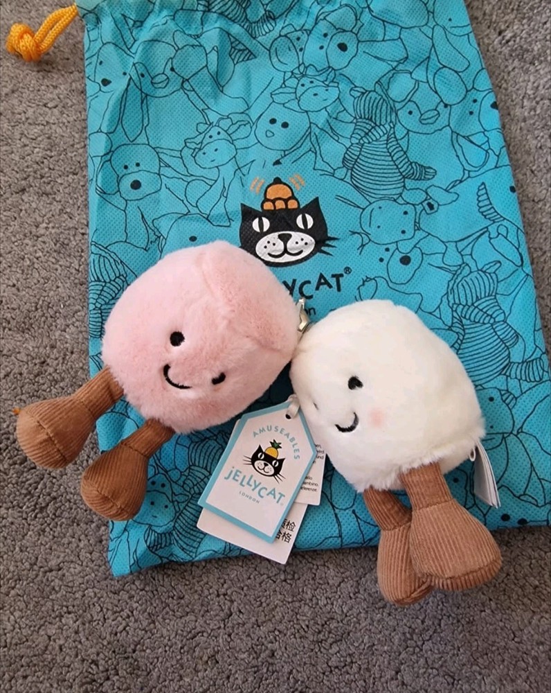 Jelly Cat Marshmallow Keychain Gift Set for Kids with Dust Bag  