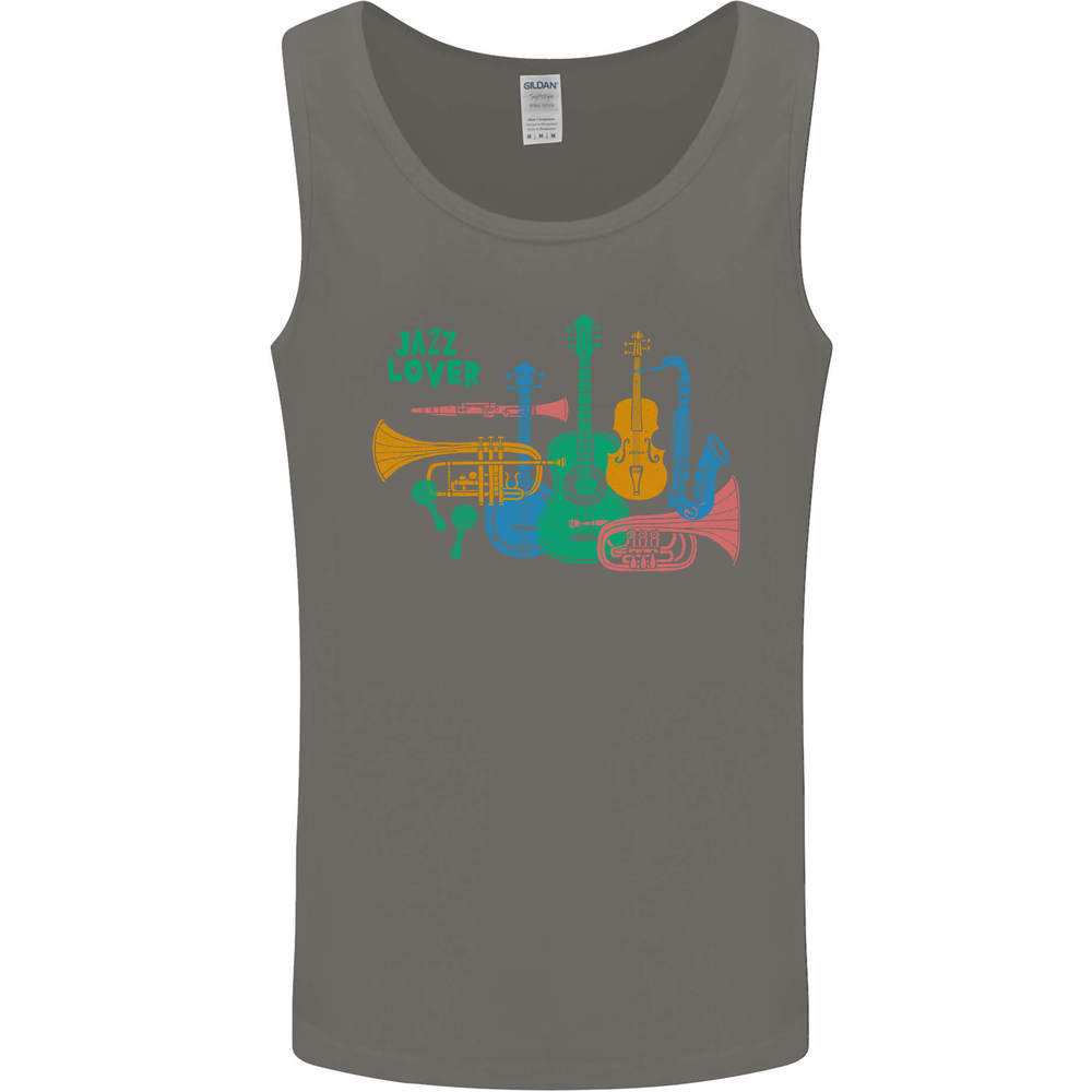 Jazz Lover Trumpet Saxophone Clarinet Mens Vest Tank Top