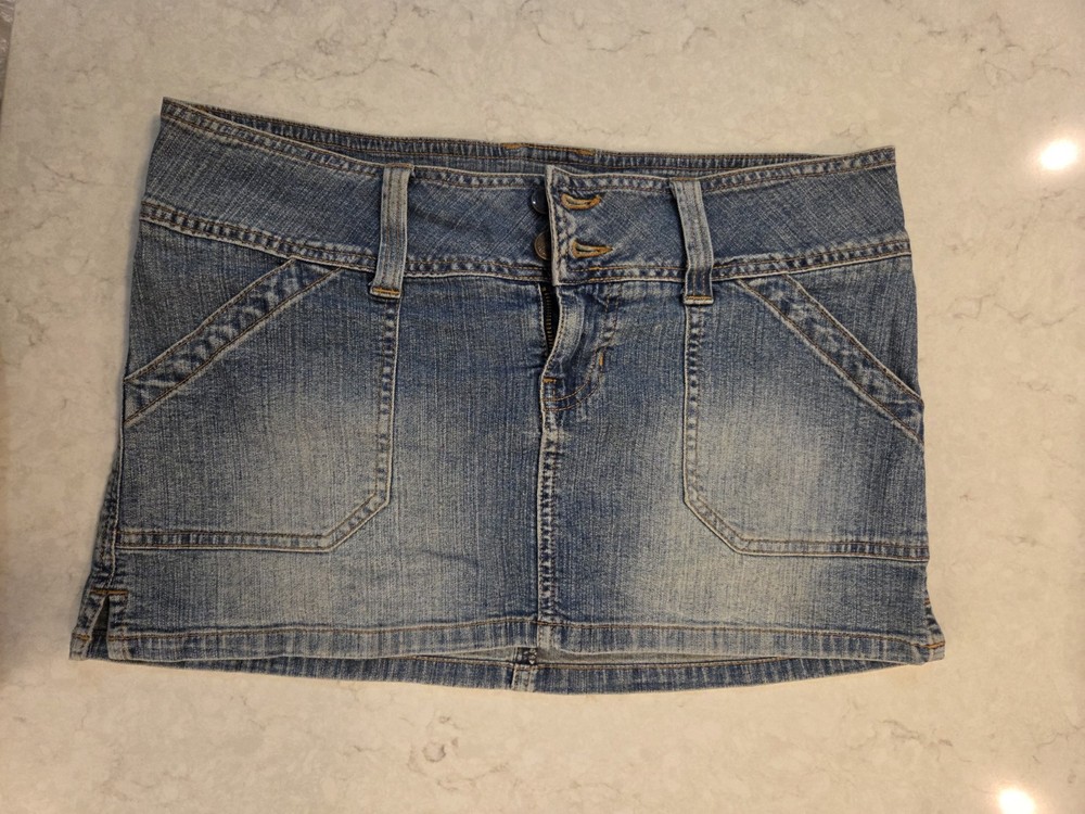 Abercrombie & Fitch Denim Jean Micro Mini Skirt Sz 6