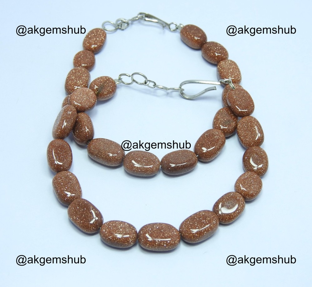 Beaded Bracelet Oval Lab-Created Brown Sansitara Gemstone For Mother