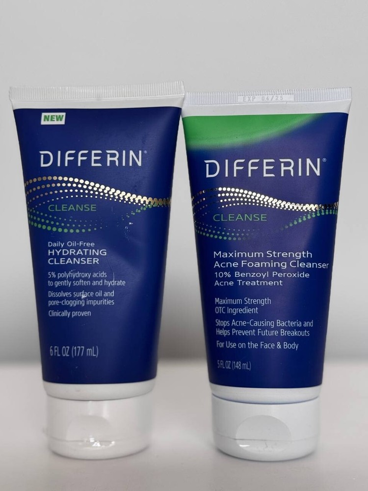 Differin Hydrating Acne Foaming Cleanser 6oz & 5oz Twin Pack