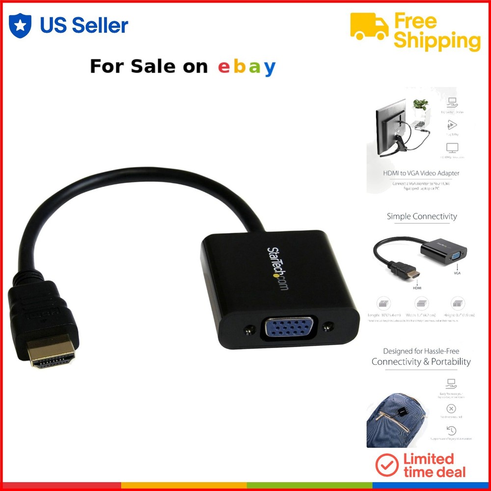 HDMI to VGA Active Converter 1080p 60Hz for Laptop PC Monitor Projector