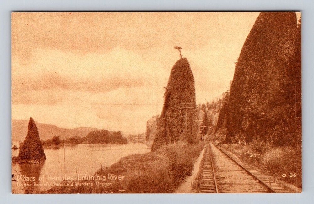 British Columbia Pillars of Hercules Columbia River Vintage Postcard  