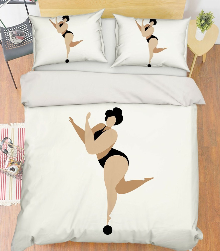 3D Black Woman Yoga A062 Bed Pillowcases Quilt Duvet Cover Boris Draschoff Zoe