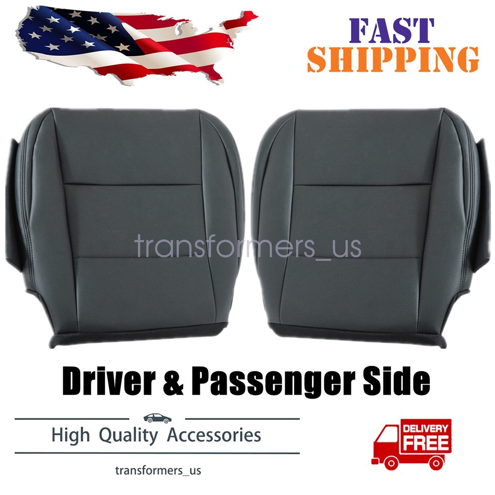 For 2013 to 2020 Lexus GS350 Driver & Passenger Bottom Leather Seat Cover Black