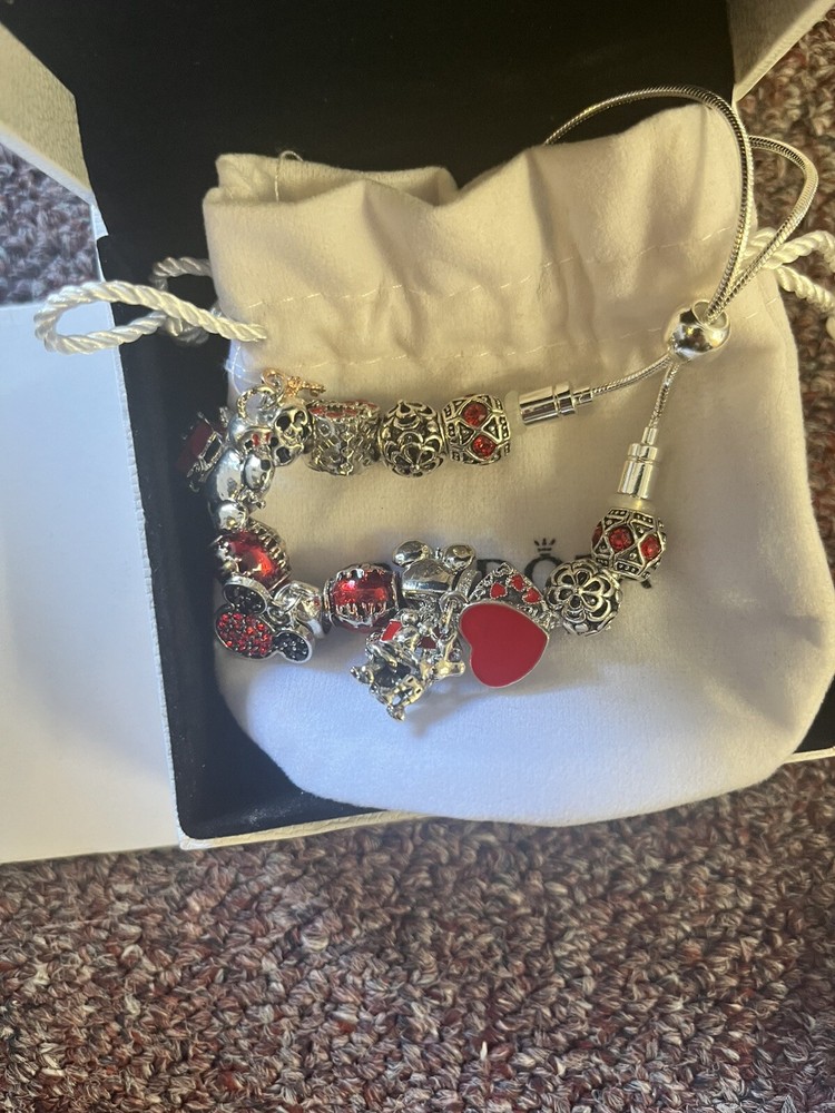 Pandora Bracelet with 15 Charms Includes Brand New Packaging and Paperwork