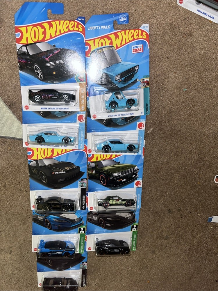 Hot Wheels 2022 Nissan Skyline 2000GT-R LBWK Blue J-import Liberty Walk Lot Of 9