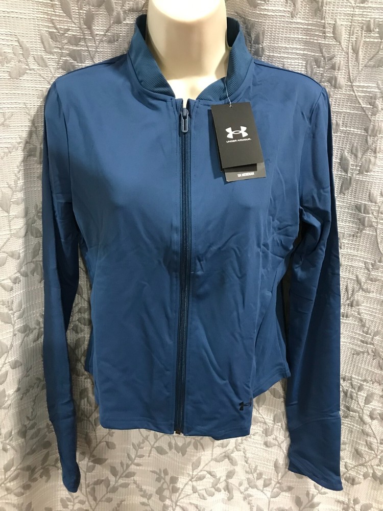 Under Armour Women's Size L Royal Blue Full-Zip Meridian Bomber Jacket $80 NWT