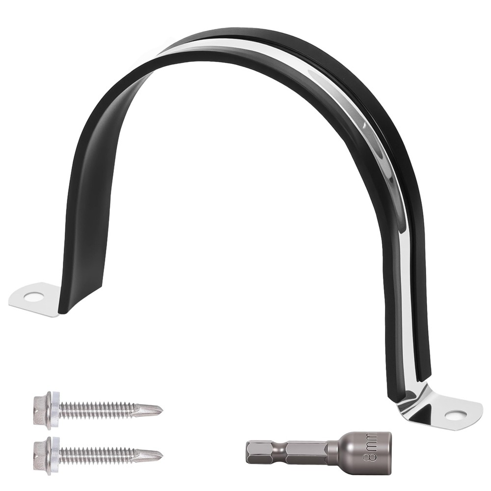 304 Stainless Steel & Rubber Lined Pipe Clamps for 3-1/2 Inch (100mm) NPS Pipes
