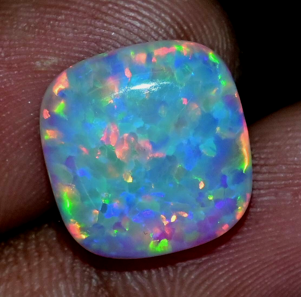 7.20 Ct Natural Play of Color Ethiopian Fire Opal Cabochon Certified Gemstone
