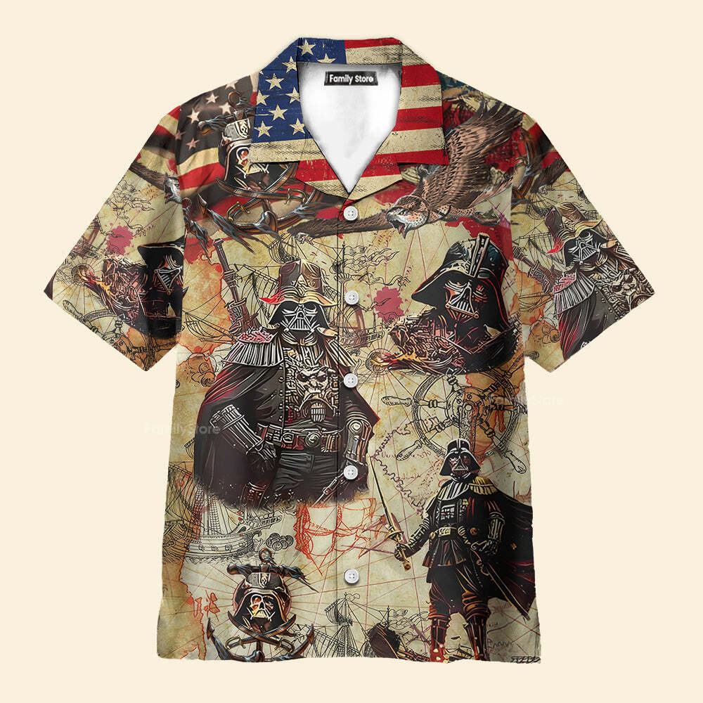 Independence Day Star Wars Anchor Drops Hawaiian Aloha Shirt