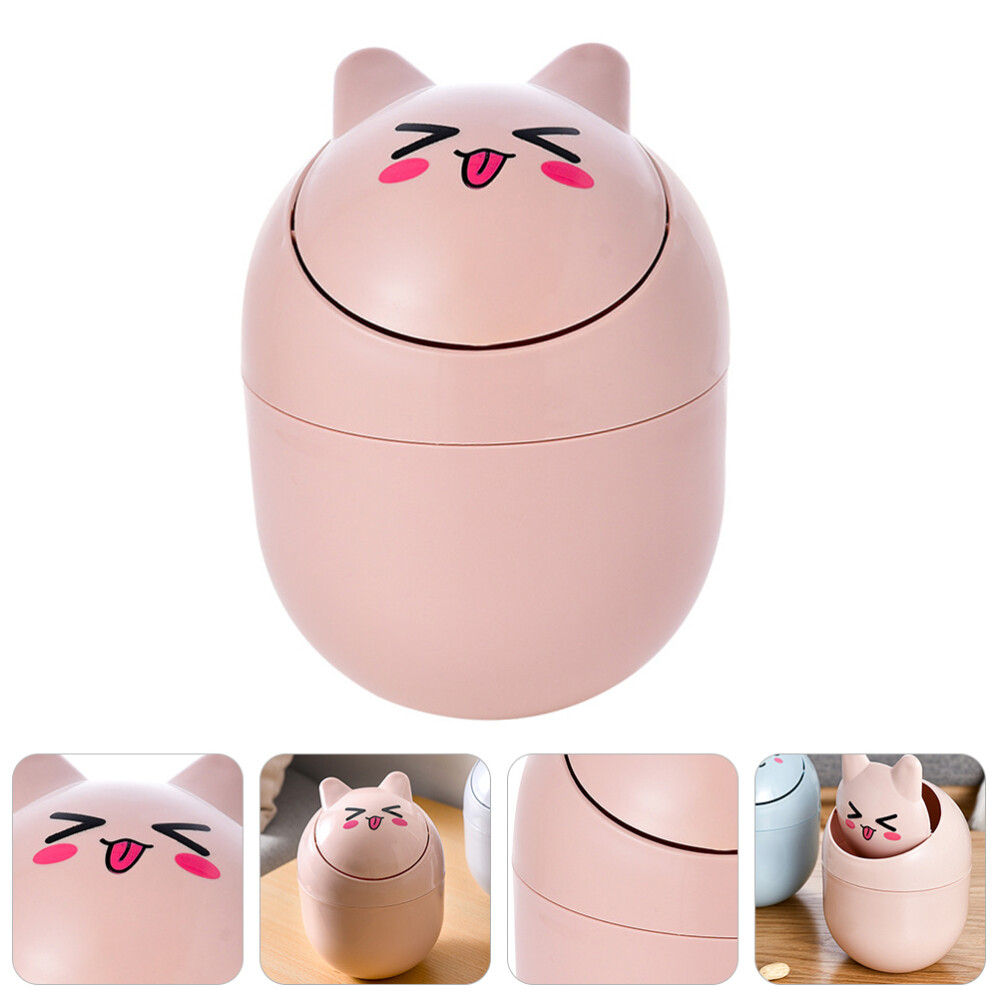 Office Wastebasket Makeup Brush Holder Countertop Trash Can Desktop Waste Bin