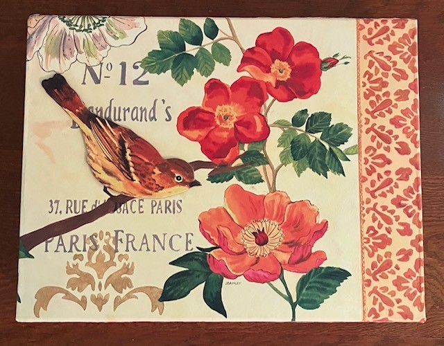12 x 9.5 x 2.5 Inch Handcrafted Decorative Box with Brown Bird Design Signed by JBrinley