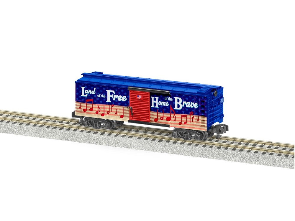 LIONEL AMERICAN FLYER S GAUGE PATRIOTIC SOUNDS BOXCAR TRAIN 2219150 NEW