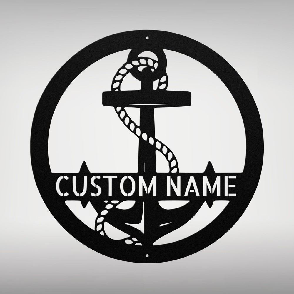 Personalized Anchor Metal Sign Custom Nautical Decor Gift for Home Office