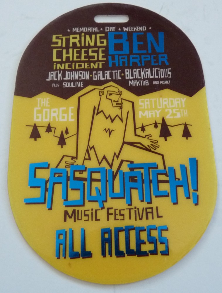 Ben Harper String Cheese Sasquatch Music Concert Tour Backstage Laminate Pass D8