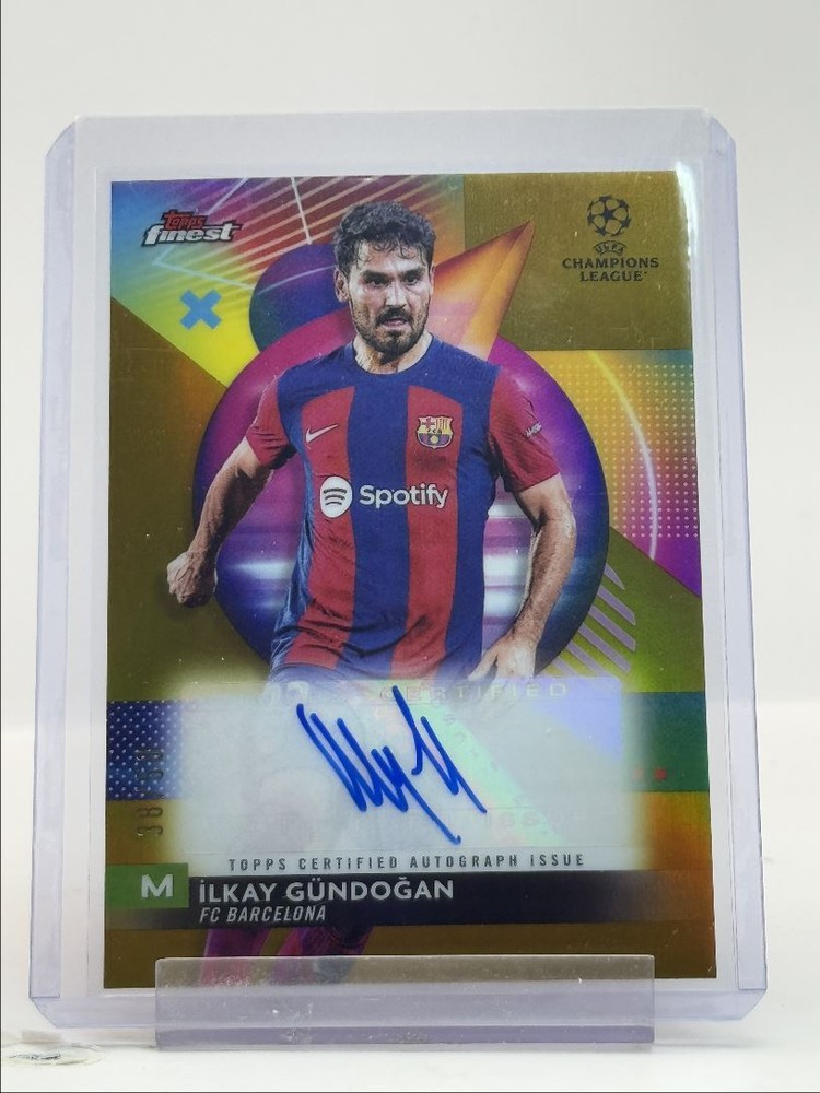 ILKAY GUNDOGAN 2023 TOPPS FINEST UCL GOLD REFRACTOR AUTO /50 Q0902