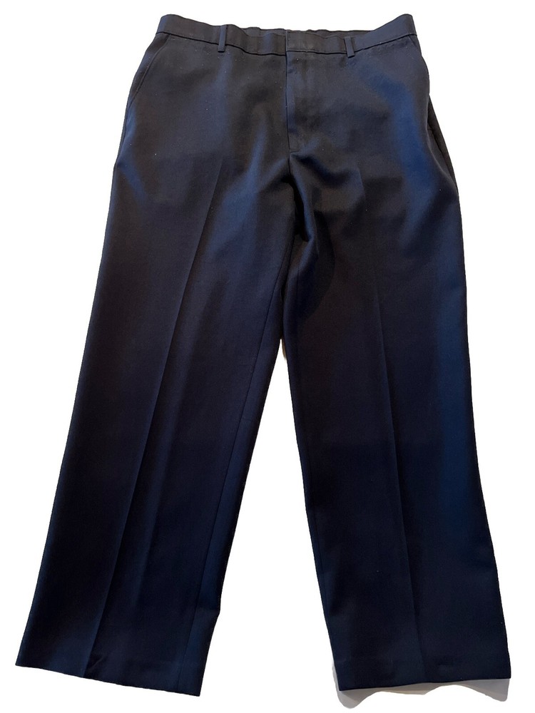 Vintage Levis Action Slacks Men’s 35x28 Navy Flat Dress Pants Dacron Polyester