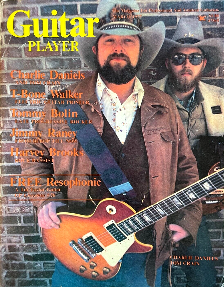 Guitar Player Magazine March 1977 Charlie Daniels T-Bone Walker Tommy Bolin