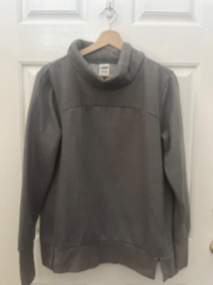 Pre-Owned Avia Women’s Gray Herringbone Print Cowl Neck Sweatshirt Size Small