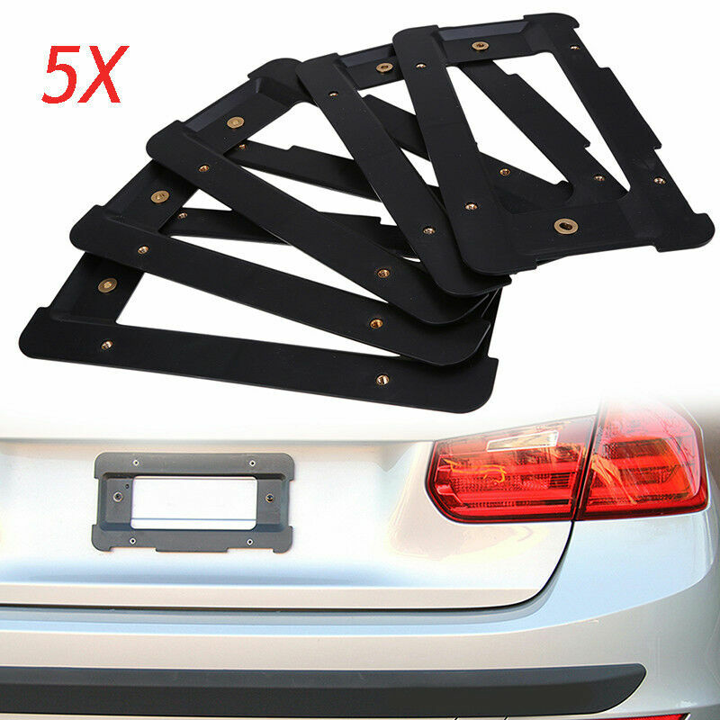 5Pcs Car Rear License Plate Holder Bracket Tag Mount Frame w/Screws Universal
