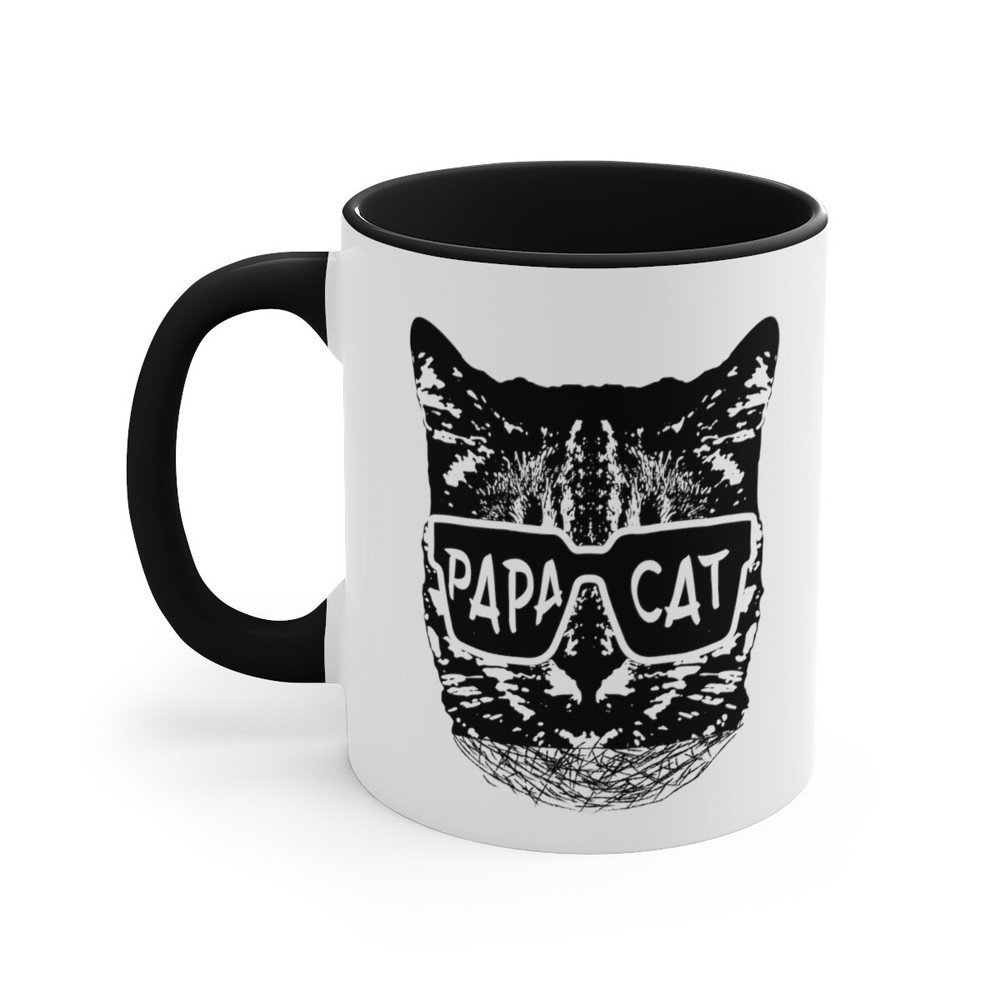 Fathers Day Coffee Mug Papa Cat Animal Lover Gift for Dad Grandad 11oz-image