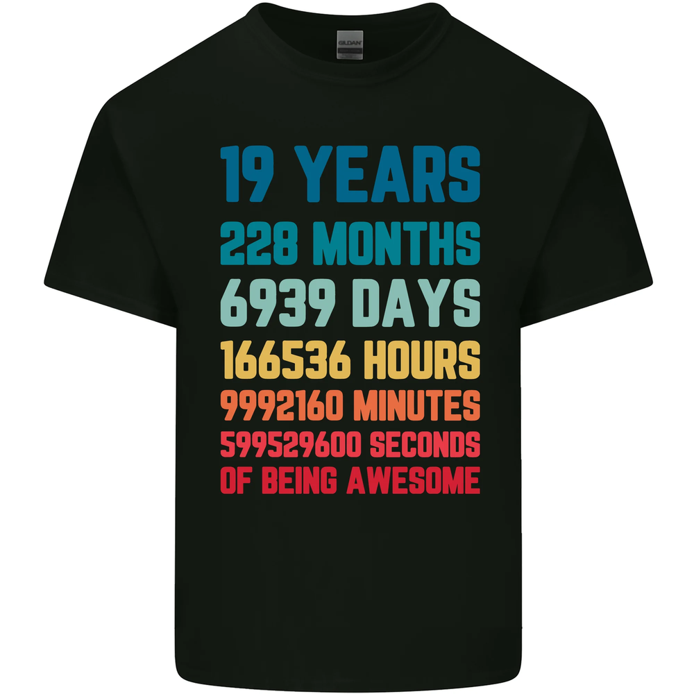 19th Birthday 19 Year Old Mens Cotton T-Shirt Tee Top