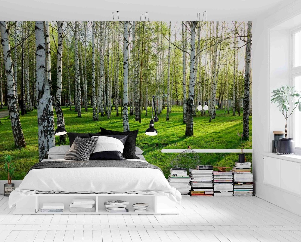 3D Green Forest Nature Landscape Wall Murals Wallpaper Murals Wall Sticker