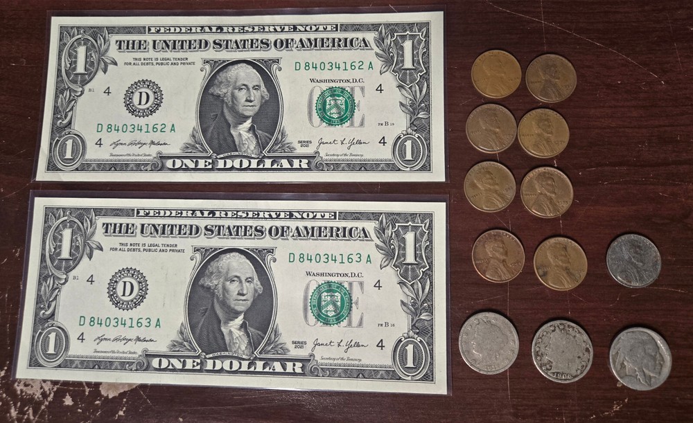 Coin Starter Set of 14 wheat, Steel, Indian, Buffalo, Liberty Head Nickel  (6)