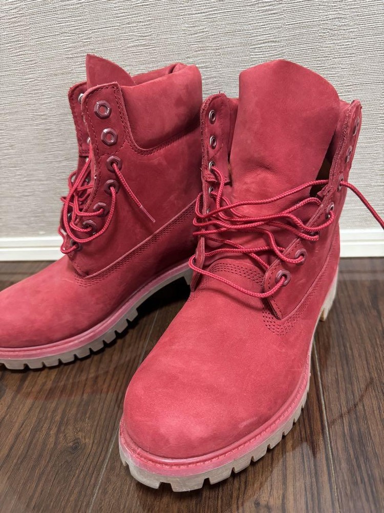 Timberland Men'S Military Boots Red 25.5Cm Size US7.5