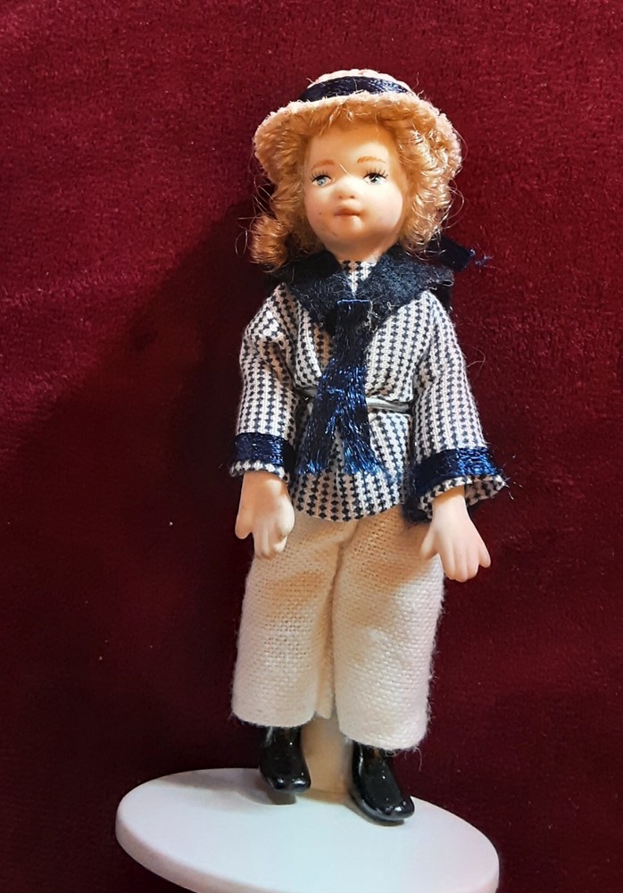 Porcelain Boy Doll for Dollhouses – Realistic Miniature Figure