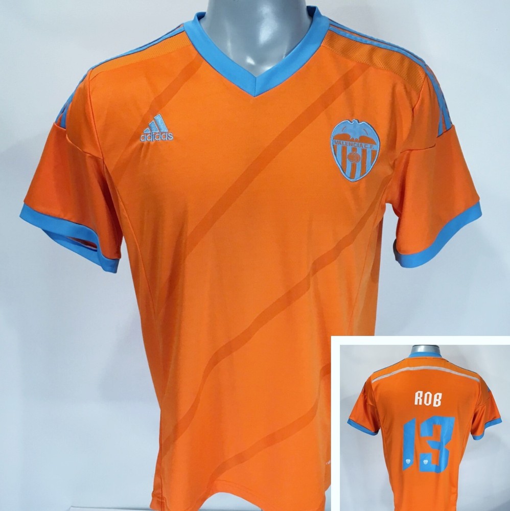 Adidas Climacool M Medium Valencia 2014/2015 Soccer Jersey Futbol Orange Blue