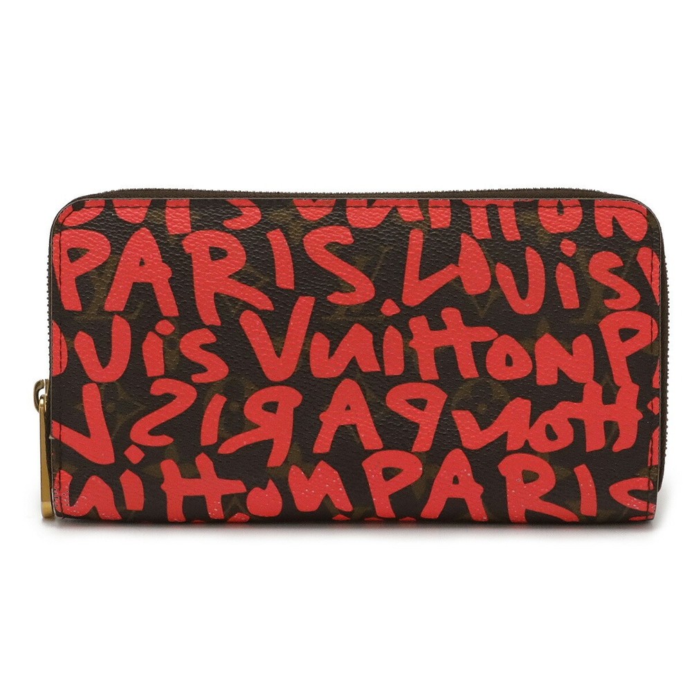 LOUIS VUITTON Monogram Graffiti Zippy Wallet Fuchsia Neon Pink M93710 393049