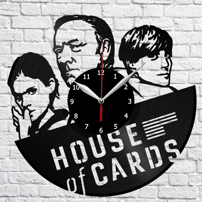 House of Cards Vinyl Record Wall Clock Home Fan Art Decor 12'' 30 cm 4517