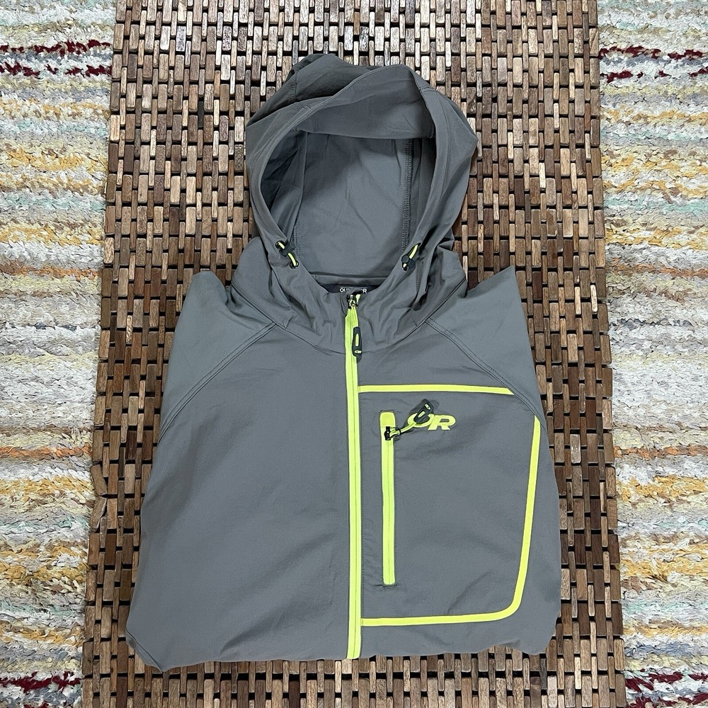 Outdoor Research Ferrosi Soft Shell Jacket Full Zip Hoody Hoodie Grey Medium M