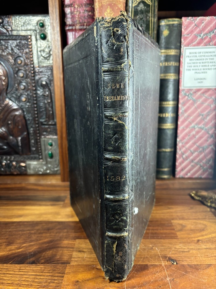 1582 Geneva Bible New Testament H173. W/ Map, Woodcut letters, Concordance, BOP