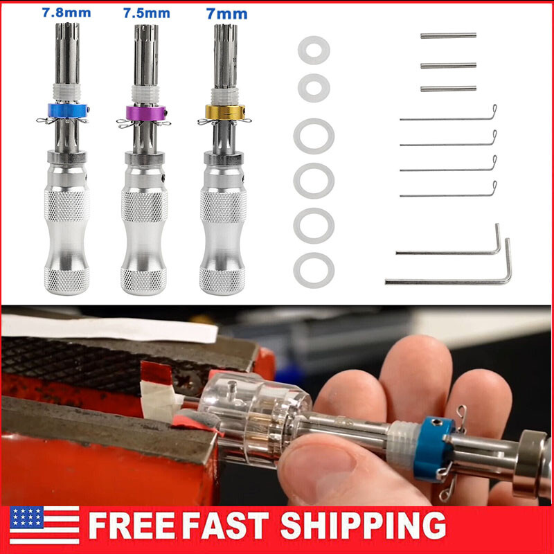 3pcs Tubular Lock Tool 7 Pins With Safe Box 7.0MM 7.5MM 7.8MM Stainless Steel US