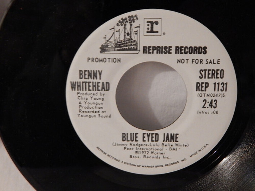 Benny Whitehead Blue Eyed Jane 7 Inch Mono Promo Vinyl
