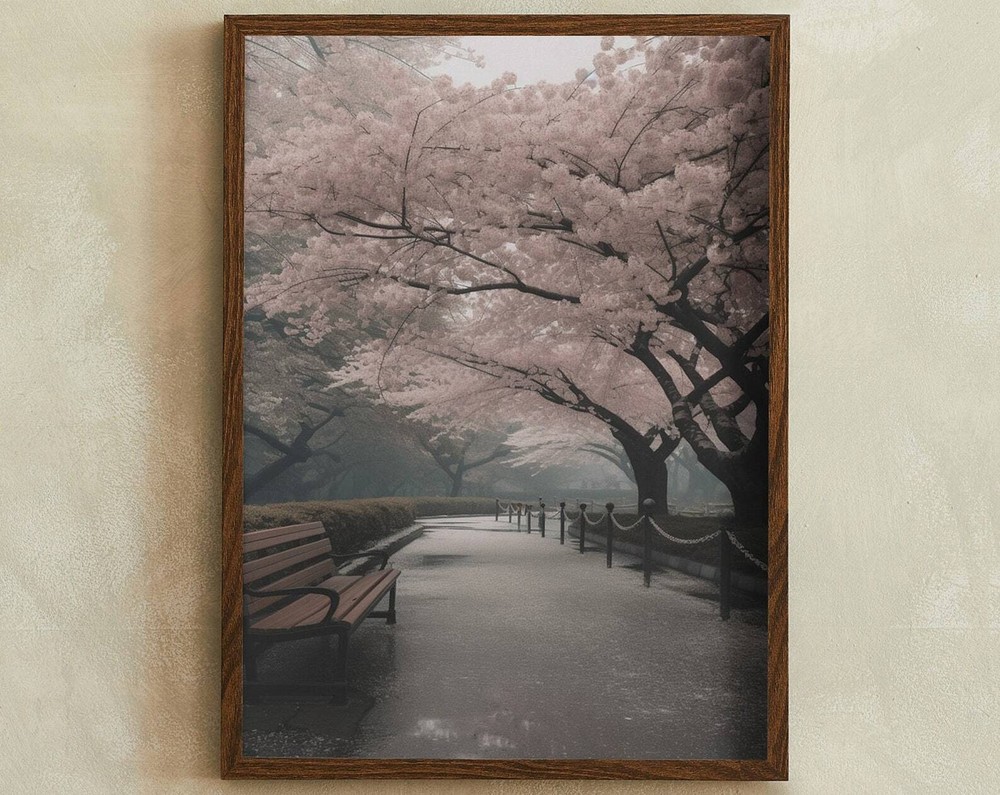 Japanese Sakura Water Color Painting Cherry Artwork Print At Home Wall Art Wall
