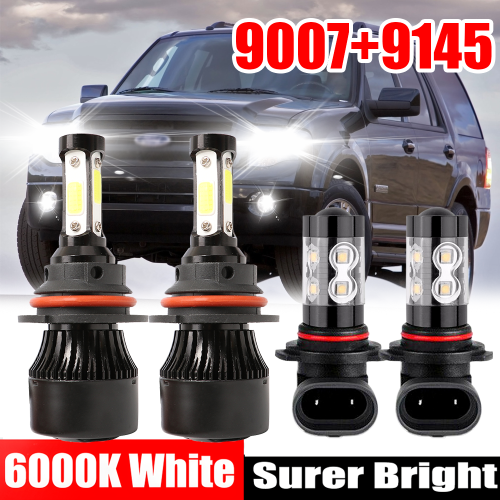 For Ford Expedition Sport Utility 4-Door 1999-2002 LED Headlight Fog Light Bulbs