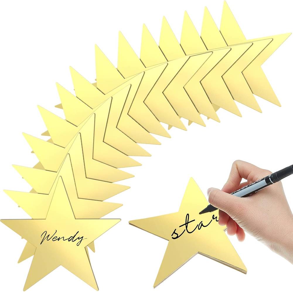 80 Pieces Stars Cutouts Double Printed Paper Star Decorations Glitter Star Confe