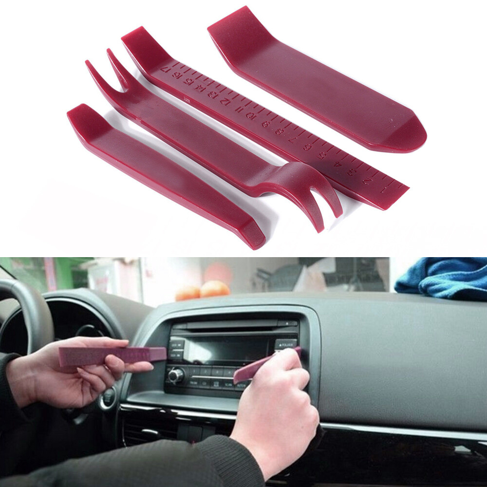 4pcs Car Trim Removal Tools Plastic Pry Panel Door Dash Interior Clip Kit