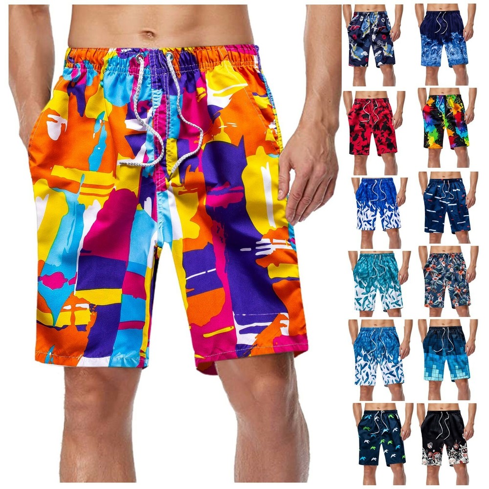 Men Swimwear Trunks Shorts Summer Swim Boxers Beach Flower Surf Board Shorts ~