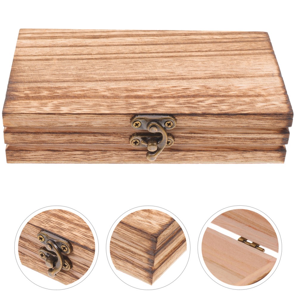 Vintage Wooden Keepsake Box with Rustic Lid for Child's Trinkets