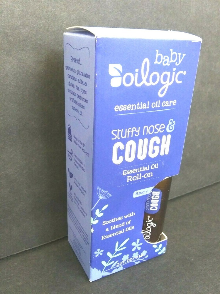 Oilogic Baby Stuffy Nose And Cough Essential Oil Roll On .3 Oz 6 Mo & Up NEW