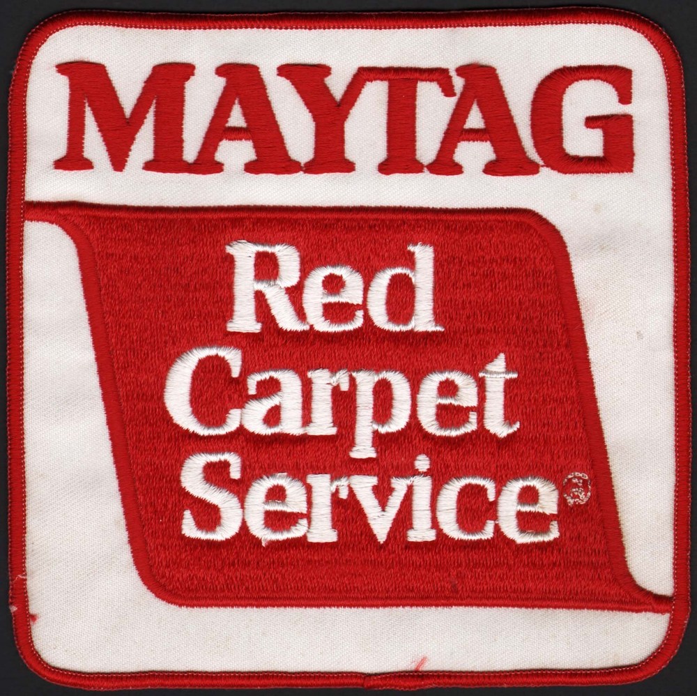 Vintage uniform patch MAYTAG Red Carpet Service large size new old stock n-mint