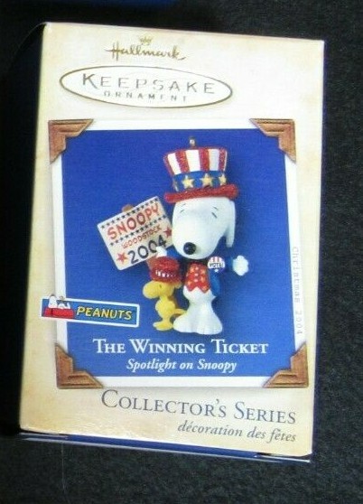 2004 Hallmark Keepsake Snoopy The Winning Ticket Ornament QX8371 Vintage