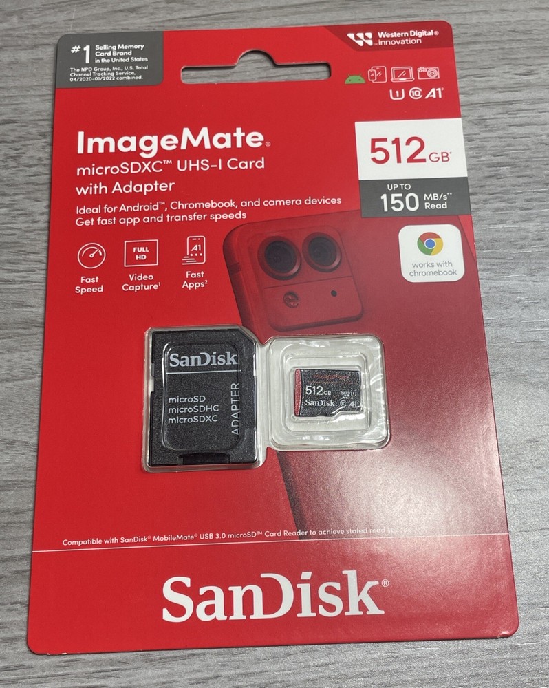 SanDisk ImageMate 512GB Class 10 microSDXC UHS-I micro SD card BRAND NEW